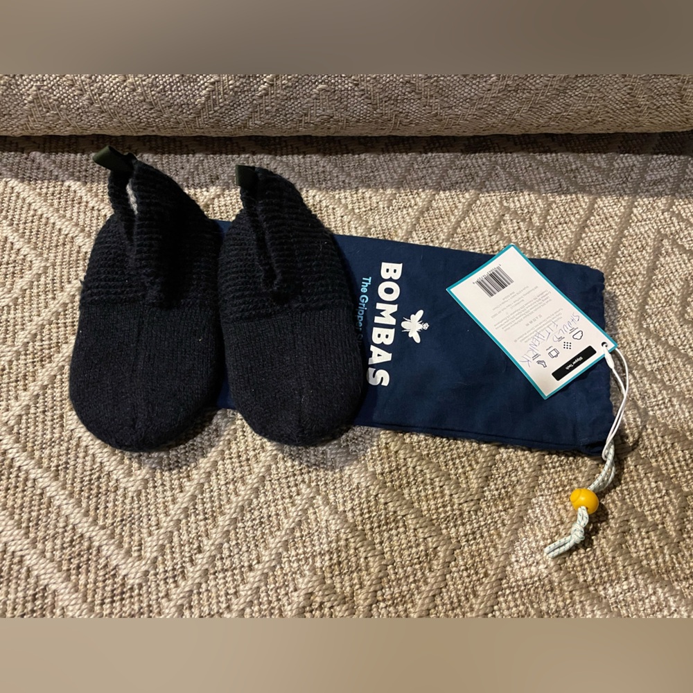 Bombas Navy Kids Slipper Socks - 11-13
